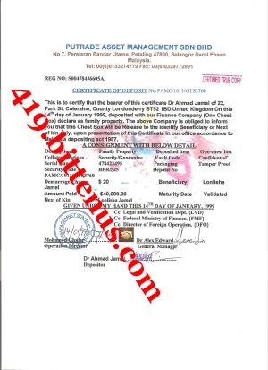 Certificate lonlisha